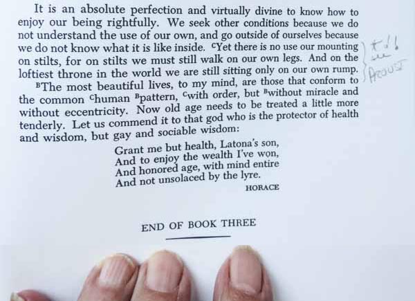 The last page of The Essays